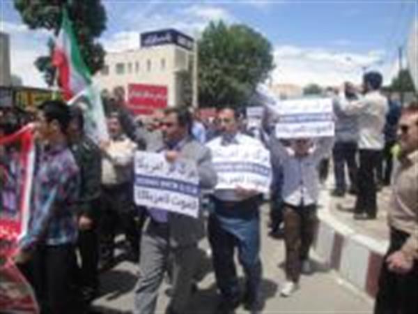 حضور پرسنل شبکه بهداشت و درمان شهرستان در راهپیمایی حمایت از مردم مظلوم یمن