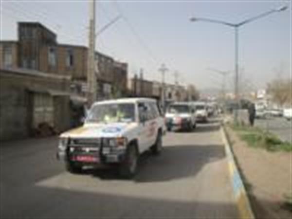 مراسم رژه ماشین های شبکه بهداشت و درمان شهرستان اسلام اباد غرب به مناسبت هفته سلامتدر مورخه 20/1/1391